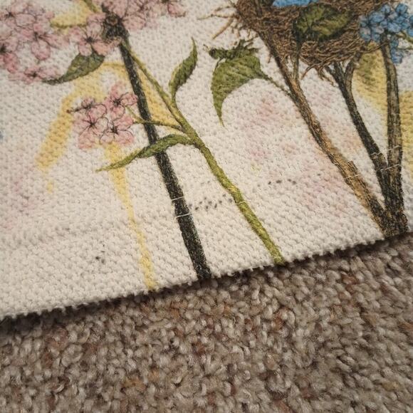 Vtg Art Unlimited Cardigan Terry Cloth Sweatshirt Womens Flowers Birds XL 90s - Picture 6 of 13